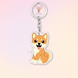 Red Shiba Inu Dog Acrylic Keychain, Cute Cartoon Dog Charm, Pet Lover Gift, Dog Mom Accessories, Pet Memorial Keepsake, Bag Charm Keyring