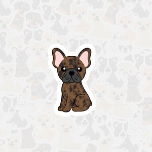 Gestromte Französische Bulldogge Vinyl Sticker, Wasserfester Hunde Aufkleber, Niedlicher Frenchie Cartoon Sticker, Andenken an Haustier
