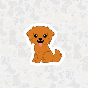 Roter Golden Retriever Vinyl Sticker, Wasserfester Hunde Aufkleber, Niedlicher Hund Cartoon Sticker, Andenken an Haustier
