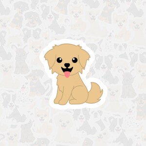 Golden Retriever Vinyl Sticker, Waterproof Dog Sticker, Cute Dog Cartoon Sticker, Pet Loss Memorial, Gift for Doglovers