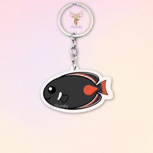 Achilles Doktorfisch Acryl Schlüsselanhänger, Süßer Cartoon Ozean Anhänger, Geschenk für Fischliebhaber, Meerestiere, Fisch Accessoire