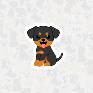 Rottweiler Vinyl Sticker, Waterproof Dog Sticker, Cute Dog Cartoon Sticker, Pet Loss Memorial, Gift for Doglovers