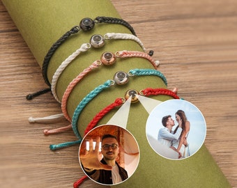 Photo Projection Bracelet Custom Projection photo Bracelets Handmade Minimalist Memorial Secret Picture Projection Gift for Her Him