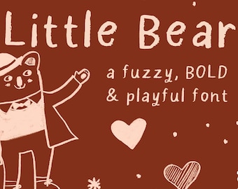 Teddy Bear - un dolce font artigianale con texture, ideale per progetti, disponibile per il download digitale in formato OTF e TTF.