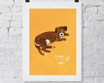 Ritratto personalizzato di animale domestico (formato A4, opera originale, disegnata a mano con Procreate)