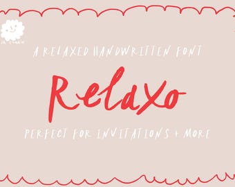 Relaxo - un font rilassato e realizzato a mano per progetti, disponibile per il download digitale in formato OTF e TTF.