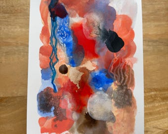Waterfall 2  - an A5 original artwork painted in goauche, with pencil