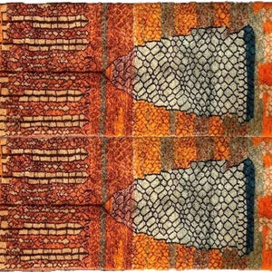 Mrirt Art rug, Moroccan rug, Beni ourain rug, Berber Boho rug, Custom Handmade rug, Bedroom rug, Tapis Berbère, Teppich, Orange Terracotta