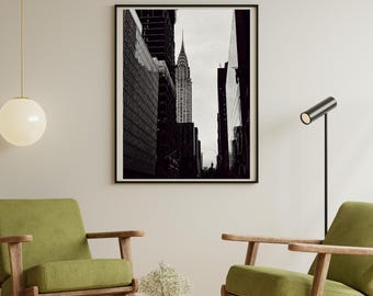 Real Photography New York Print Black & White NYC Digital Download, Urban Poster, Stylish Office Living Room Wall Art, Gift for Her or Him.