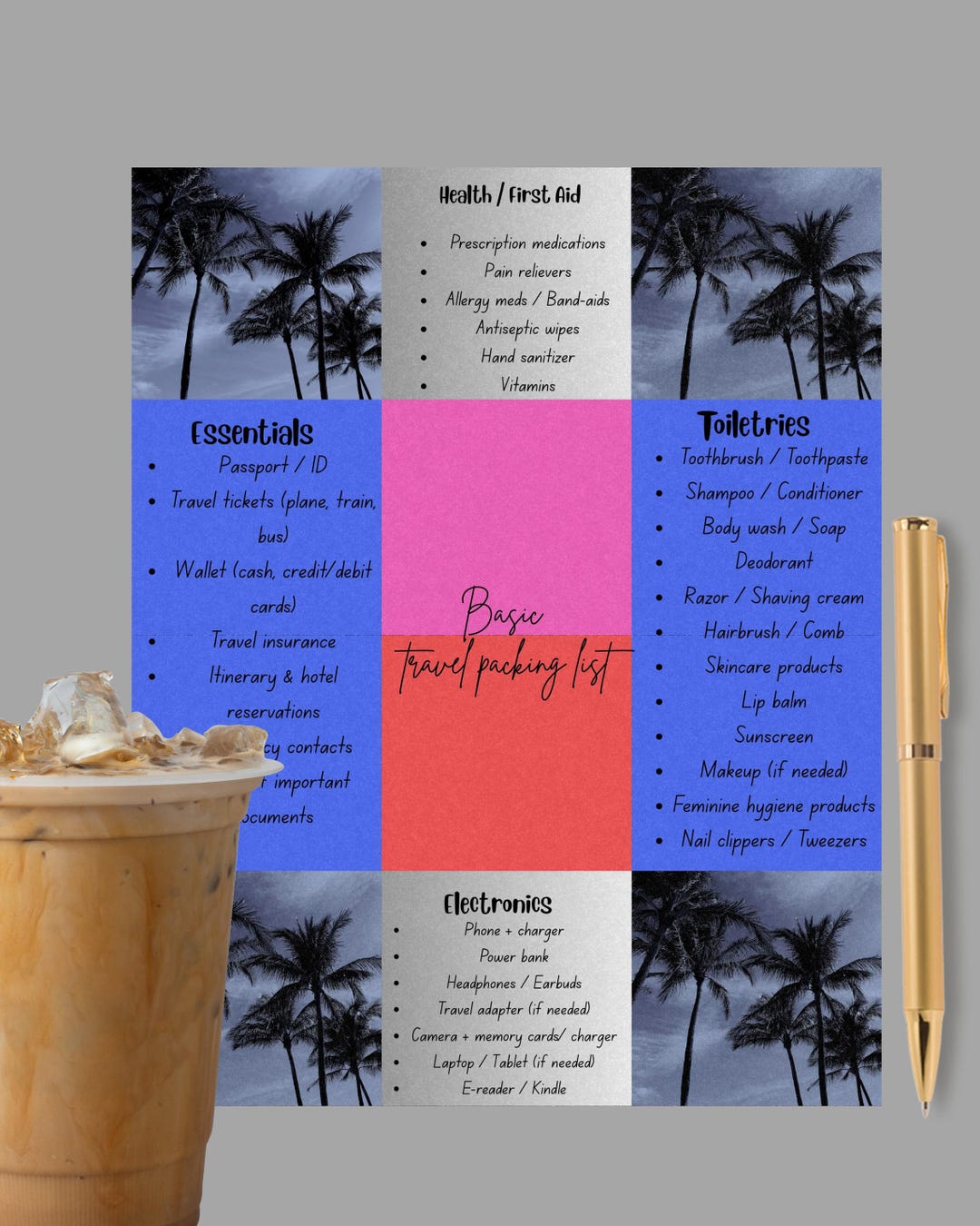 Travel Essential List.pdf Basic Travel Packing List Printable PDF, Vacation Essentials Checklist ...