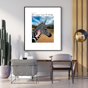 Zebra Safari Wildlife Print, Bold Animal Photography Wall Art, Black and White Safari Poster, Nature Adventure Digital Download Home Decor.