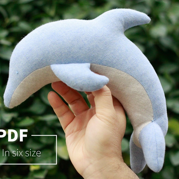 Pattern; PDF dolphin Sewing Pattern & Tutorial; Step by Step Instruction; dolphin doll; dolphin Pillow / Pattern and Instructions/PDF