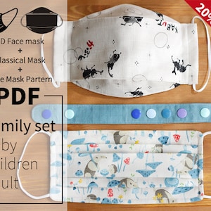 PDF Pattern Tutorial of 2 Types of Face Masks With Filter Pocket and ...