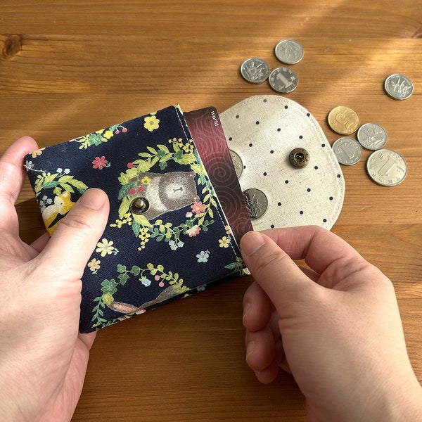 Pattern; PDF tutorial of change purse with 3 pockets; Step-by-step instruction and pattern; for cards, change and coins