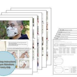 PDF Tutorial and Pattern of 3D Boat-shaped face maskKeep glasses from fogging upEasy to makeFilter Pocket6 Sizes for Children and Adults image 2