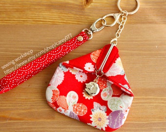 Pattern; Japanese Slide Clasp Rice-ball-shaped Clasp Purse/ Step by Step Instruction/ tutorials/clutch bag/instructions/PDF