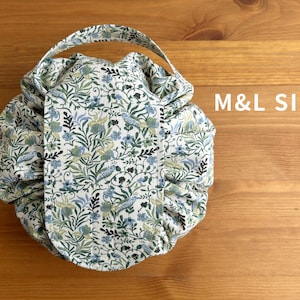 Muster; PDF Tutorial der runden Kosmetiktasche; Schritt-für-Schritt-Anleitung und Schnittmuster; 2 fertige Größen; Runde Kordelzugtasche