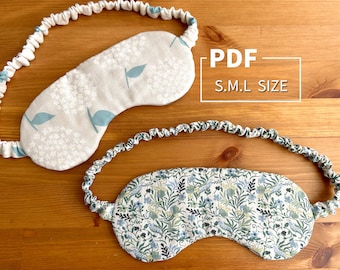 Pattern; PDF tutorial of Eye Mask; Step-by-step instruction; 3 sizes for adults & children;