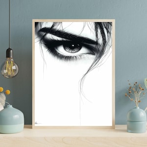 Abstract Eye Art Print, Abstract Face Line Art, Continuous Line Art with Eyes, Abstract Face with Eye Design, Continuous Line Art Print