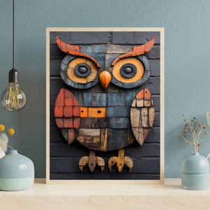 Owl Wall Art Printable | Unique Digital Art Download | Animal Design for Home and Office Decor, Printable Owl Art, Digital Owl Art Print