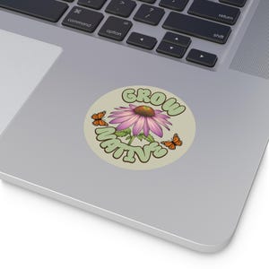 Grow Native Vinyl Sticker, Native Plants, Pollinator Support, Wildlife Conservation Decal, Nature Lover Gift