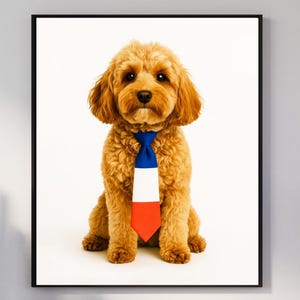 Cavapoo France Flag Print, Cavapoo Wall Art, Paris Lover Decor, Cavapoo Mom Gift, Cavapoo Photography, French Pride Digital Poster.