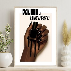 Editorial Style Beauty Salon Prints, Printable Fashion Wall Art, Luxury Nail Studio Decor, Nail Tech Gift, Stylish Nail Poster, Nails Print.