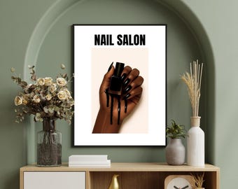 Professionell nagelsalong marknadsföringsaffisch, nagelstudiodekor, väggkonst för nagelsalong, nagelteknikerpresent, nagelposter, nagelartist, modeaffisch.