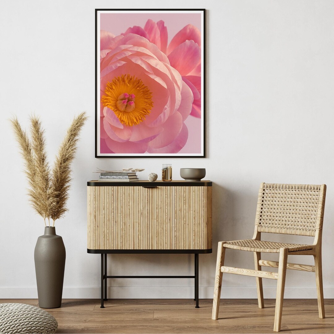 Pink Peony Wall Art Printable, Pastel Floral Digital Download ...