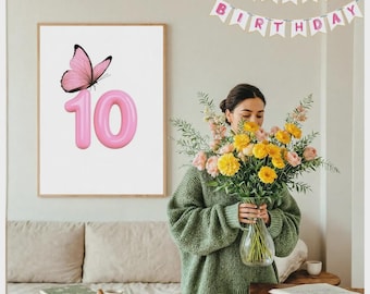 10th Birthday Gift, Tenth Birthday, 10th Birthday Wall Art, 10th Anniversary Gift, Tenth Anniversary, Ten Year Anniversary, Birthday Decor