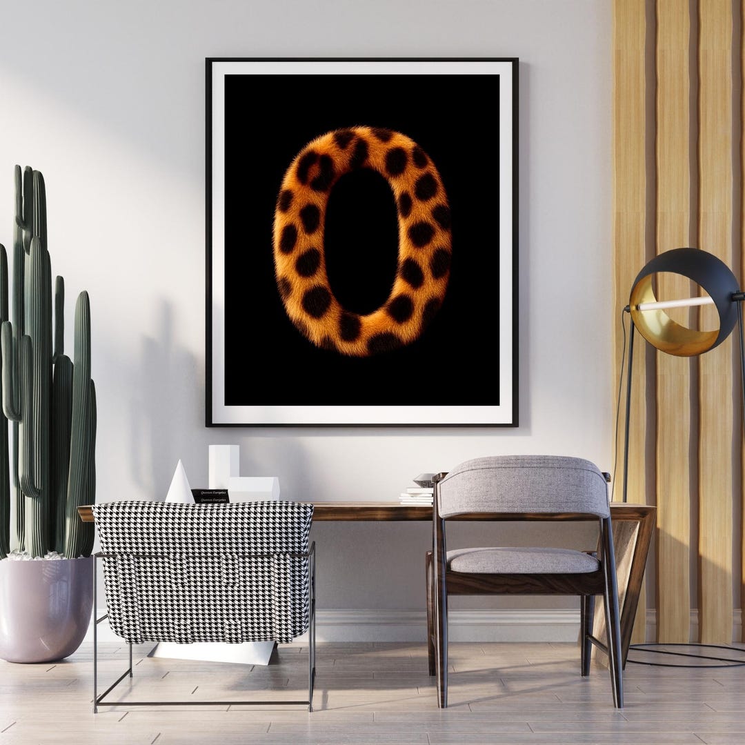 Leopard Letter O Wall Art Aesthetic Monogram Print Animal Print leopard-letter-o-wall-art-aesthetic-monogram-print-animal-print