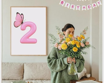 2nd Birthday Gift, Second Birthday, 2nd Birthday Wall Art, 2nd Anniversary, Second Anniversary Gift, Two Year Anniversary, Birthday Decor