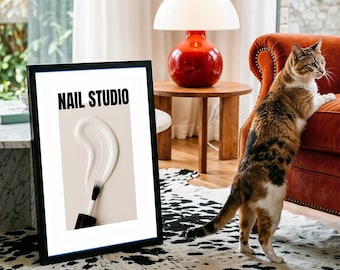 Professional Editorial Style Nail Studio Decor, Nail Tech Gift, Nail Poster, Nail Salon Art, Minimalist Wall Art, Beauty Salon Wall Art.