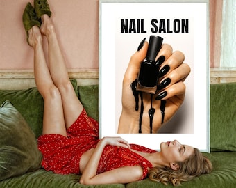 Nail Salon Wall Art, Beauty Salon Print, Inspired Nail Studio Decor, Nail Tech Gift, Nail Poster, Nail Artists Gift, Glamorous Wall Art