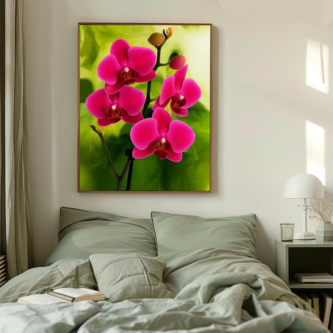 Pink Orchid Wall Art, Pink Floral Poster, Orchid Flower Print ...
