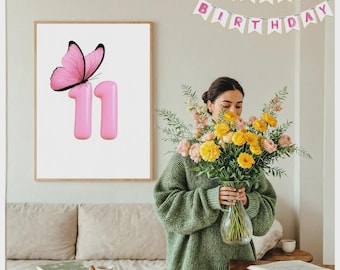 11th Birthday Gift, Eleventh Birthday Decor, 11th Birthday Wall Art, 11th Anniversary Gift, Eleventh Anniversary, Eleven Year Anniversary