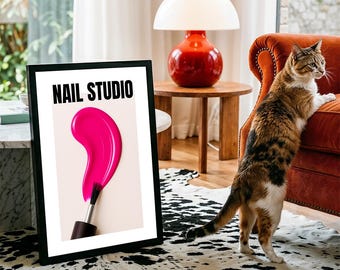 Professional Editorial Style Beauty Salon Print, Printable Nail Salon Art, Luxury Nail Studio Decor, Nail Tech Gift, Fashion Nail Poster.