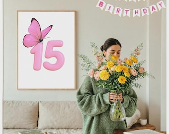 15th Birthday Gift, 15 Year Old Girl Gift, Teen Girl Birthday Gift, Fifteenth Birthday Gift, 15th Birthday Wall Art, 15th Anniversary Gift