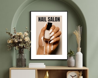 Beauty Salon Prints, Printable Nail Salon Art, Inspired Nail Studio Decor, Nail Tech Gift, Aesthetic Nail Print or Poster, Nail Artist.