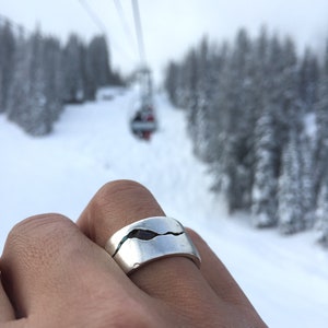 OG Mountain Ring, READY to SHIP, Alternative Wide Wedding Band, Silver Mens Wedding Band, Mountain Range Ring, Gifts for Him image 7