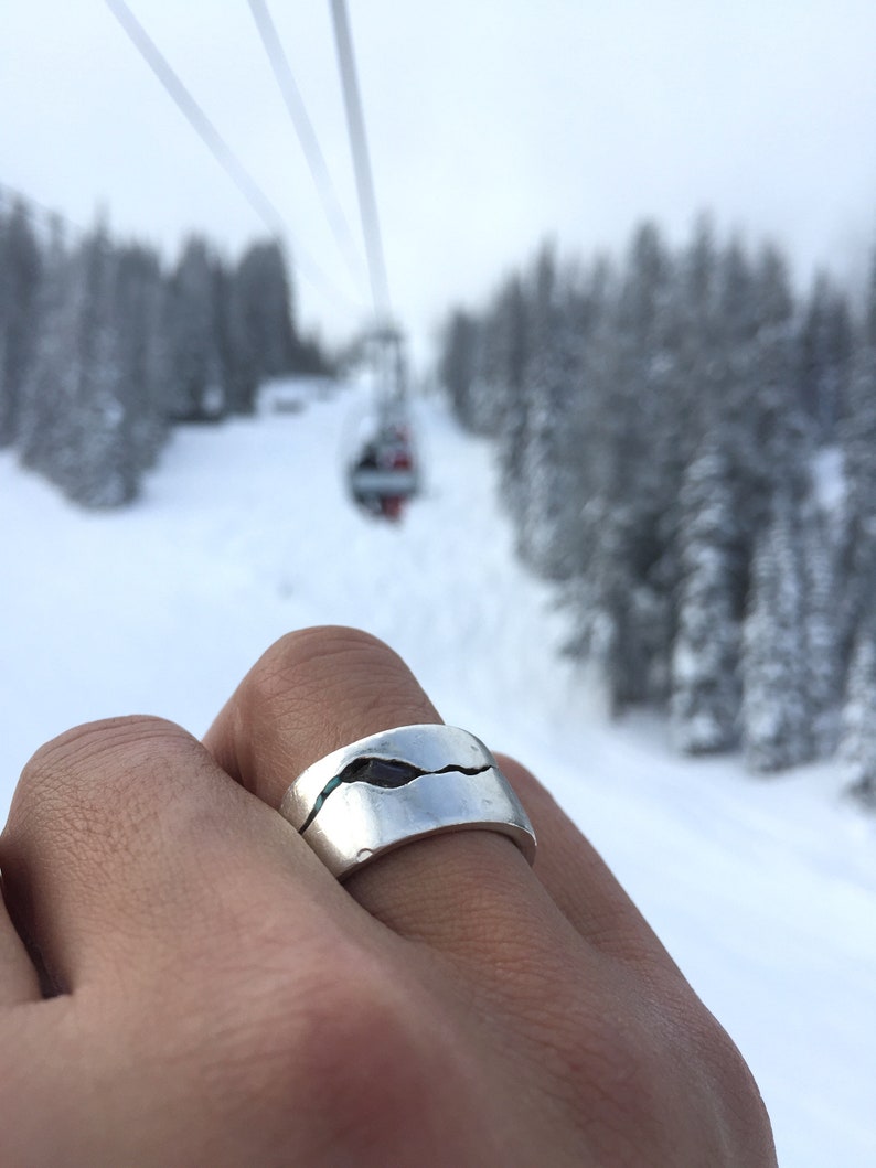 OG Mountain Ring, READY to SHIP, Alternative Wide Wedding Band, Silver Mens Wedding Band, Mountain Range Ring, Gifts for Him image 7