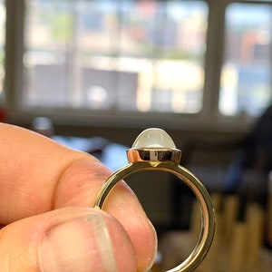 Moonstone Solitare 18k Yellow Gold Ring, Moonstone Gold Ring, Birthstone Ring, Alternative Wedding Ring, Moonstone Wedding Ring image 4