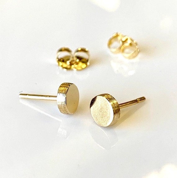 Gold Dot Studs Small Post Earrings Circle Studs Starter