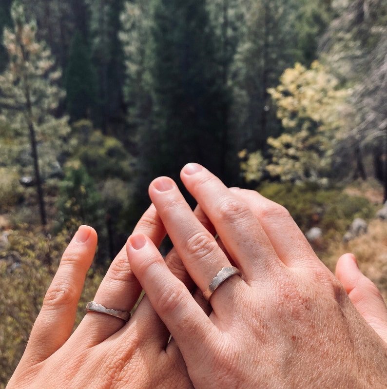 Puzzle Mountain Ring, Split Band Ring, Interlocking Rings, Alternative Wedding Ring, Puzzle Ring Gold, Stackable Rings, Alt Wedding Band image 2