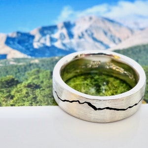 Modern Mountain Ring, Custom Mountain Ring, 7mm Mountain Range Ring, Custom Wedding Band, Handmade Mountain Wedding Band for Men