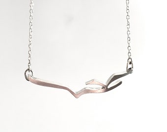 Birds in Flight Pendant | Silver Bird Necklace | Bird Pendants for Women