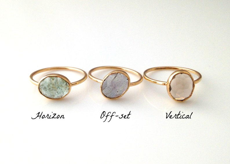 Oval Gemstone Ring Handmade in Gold & Sterling Silver Etsy