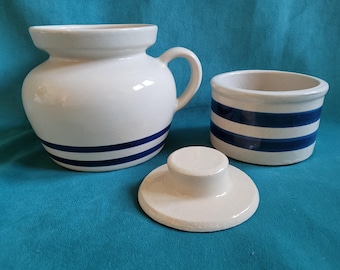 Robinson Ransbottom Stoneware Striped Crocks S/2