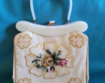 1950's Lucite and Fabric Purse