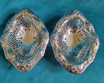 Sterling Silver Pierced Oval Nut Bowls - Each
